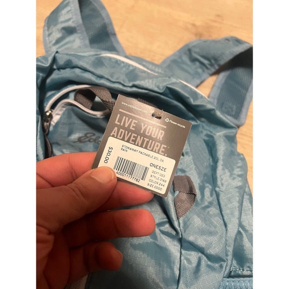 Eddie Bauer Stowaway Packable 20L NWT Backpack Teal Lightweight Water Resistant - Picture 4 of 8